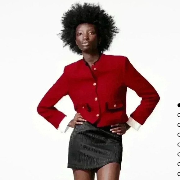 ✨SALE✨ Zara Textured Weave Jacket with Pockets Size L - Picture 2 of 13